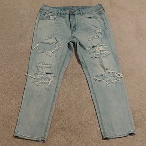American Eagle Distressed Tom Girl Jeans